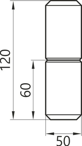 Zawias toczony z kulką 50x120 2