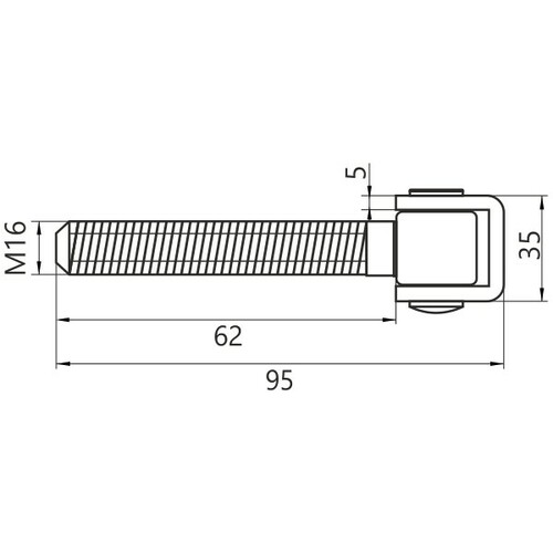 Zawias regulowany do bramy furtki M16x69 2
