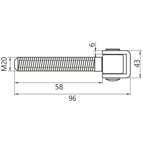 Zawias regulowany do bramy furtki M20x69 2