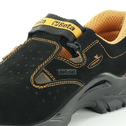 Sandały robocze S1P zamszowe czarne METAL FREE pasek na rzep podnosek polimerowy wkładka antyprzebiciowa rozmiar 37 Beta 7216BKK/37 9