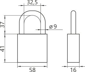 Kłódka mosiężna zatrzaskowa GERDA COPPER LINE KMC 60 BLT 2