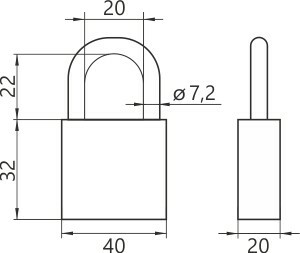 Kłódka stalowa pałąkowa KSP 40 GERDA BARREL 2