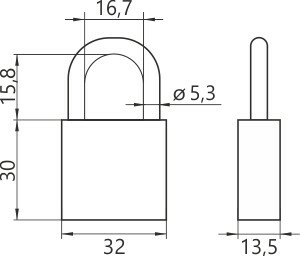 Kłódka żeliwna zatrzaskowa 32 Y111B/32/116 YALE czarna 2