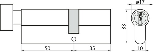 YALE 500 50G/35 SAT Wkładka bębenkowa 2