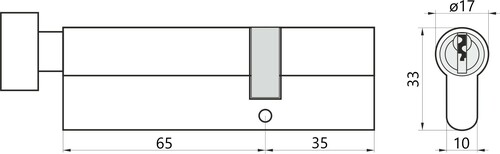YALE 500 65G/35 SAT Wkładka bębenkowa 2