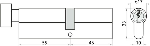 YALE 500 55G/45 SAT Wkładka bębenkowa 2