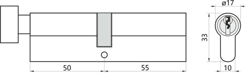 YALE 500 50G/55 SAT Wkładka bębenkowa 2