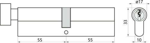YALE 500 55G/55 SAT Wkładka bębenkowa 2