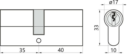Wkładka do drzwi do zamka 35/40 Yale 500 mosiądz 2