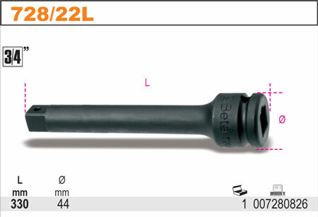 Przedłużacz udarowy 330mm z gniazdem 3/4, model 728/22l 2