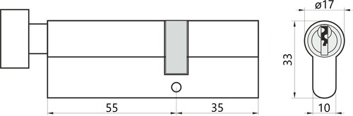 YALE 500 55G/35 MOS Wkładka bębenkowa 2