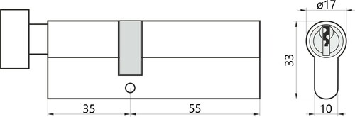 YALE 500 35G/55 MOS Wkładka bębenkowa 2