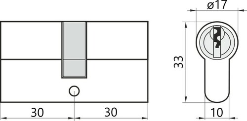 Wkładka do drzwi do zamka 30/30 Yale 500 czarna 2