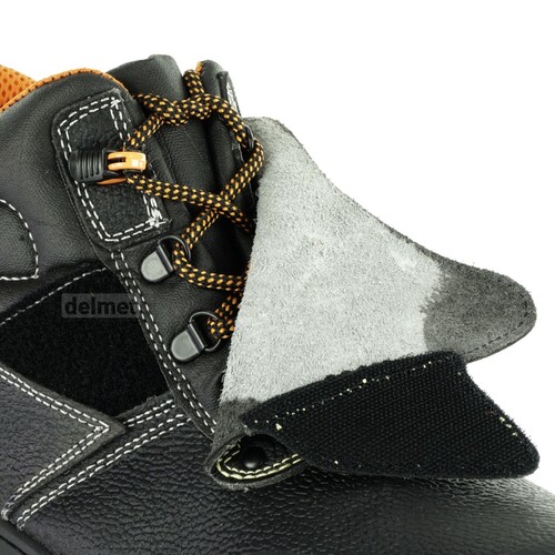 Buty robocze bezpieczne s3 skórzane, wodoodporne, system szybkiego zdejmowania rs, osłona języka zapinana na rzep, trudnopalne s 9