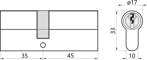 Wkładka do drzwi do zamka 35/45 Yale 500 czarna 2