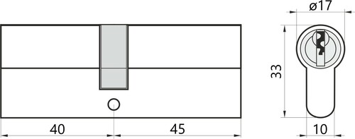 Wkładka do drzwi do zamka 40/45 Yale 500 czarna 2