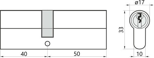 Wkładka do drzwi do zamka 40/50 Yale 500 czarna 2