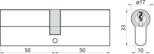 Wkładka do drzwi do zamka 50/50 Yale 500 czarna 2