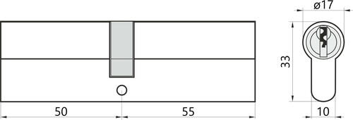 Wkładka do drzwi do zamka 50/55 Yale 500 czarna 2