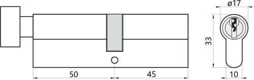 YALE 500 50G/45 CZAR Wkładka bębenkowa 2