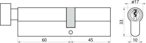 YALE 500 60G/45 CZAR Wkładka bębenkowa 2