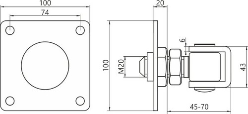 Zawias fi-20 do bramy furtki regulowany przykrecany 2