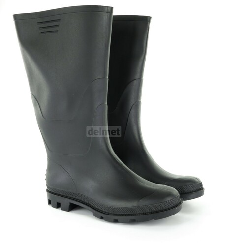 Buty wysokie zawodowe pvc black z pcw, czarne 4