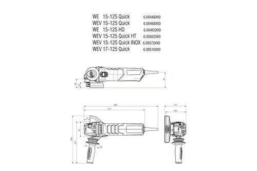 Szlifierka kątowa 1550W 125mm WE15 QUICK Metabo 7