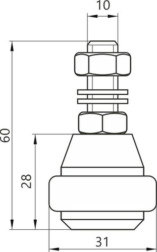 Rolka prowadząca ø31mm ze śrubą czarna 2