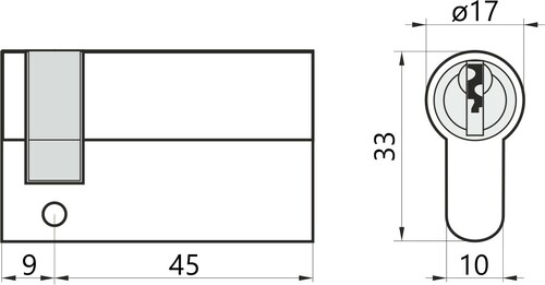 Wkładka bębenkowa do zamka do drzwi 9/45 M&D czarna 2