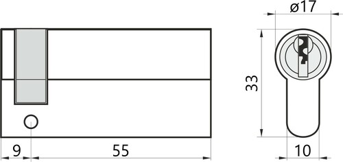 Wkładka bębenkowa do zamka do drzwi 9/55 M&D czarna 2