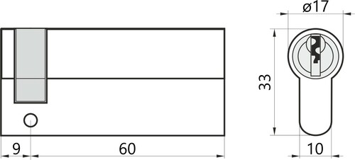 Wkładka bębenkowa do zamka do drzwi 9/60 M&D czarna 2