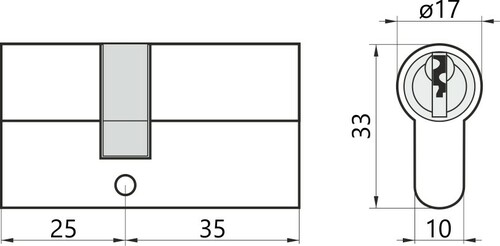 Wkładka bębenkowa do zamka do drzwi 25/35 M&D czarna 2