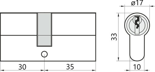 Wkładka bębenkowa do zamka do drzwi 30/35 M&D czarna 2