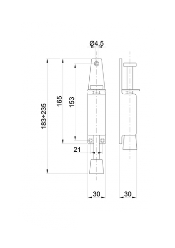 Przytrzymywacz drzwiowy brązowy 180 mm OTLAV 2
