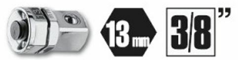 UCHWYT PRZEJŚCIOWY DO NASADEK 3/8 Z ZABIERAKIEM SZEŚCIOKĄTNYM 13MM, MODEL 123Q3/8 2