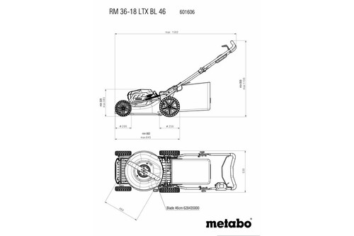 Kosiarka akumulatorowa RM 36-18 LTX BL 46 b/aku METABO 11
