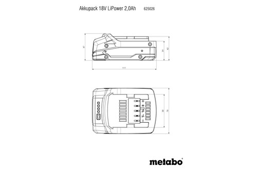 Akumulator 18V 2.0Ah Li-Power METABO 3