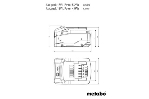 Akumulator 18V 4.0Ah Li-Power METABO 3