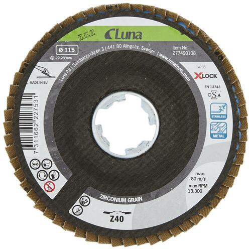 Krążek ścierny lamelowy X-LOCK P80 115 mm LUNA 277490306 2