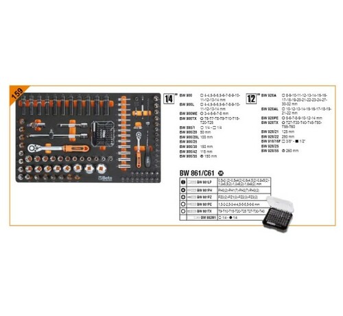 Wózek narzędziowy z zestawem narzędzi we wkładach profilowanych, 240 el. szary BETA WORKER BW2400S/G7/E-S 5
