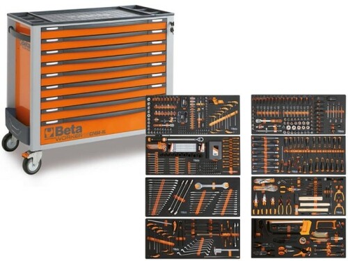 Wózek narzędziowy z narzędziami 716 el. BETA WORKER BW2400S/XLR9/E-XXL czerwony 4