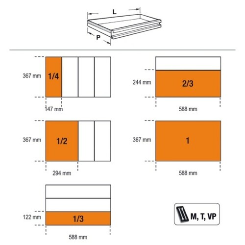 Wózek narzędziowy z narzędziami 716 el. BETA WORKER BW2400S/XLR9/E-XXL czerwony 9
