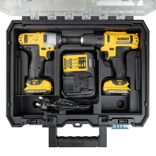 Zestaw wkrętarka 10,8V DCD710 + zakrętarka udarowa 10,8V DCF815 DeWALT DCK211D2T 2