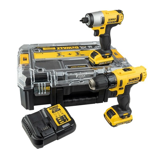 Zestaw wkrętarka 10,8V DCD710 + zakrętarka udarowa 10,8V DCF815 DeWALT DCK211D2T 5