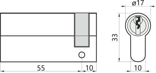 Wkładka do drzwi do zamka 55/10 Yale 500 czarna 3
