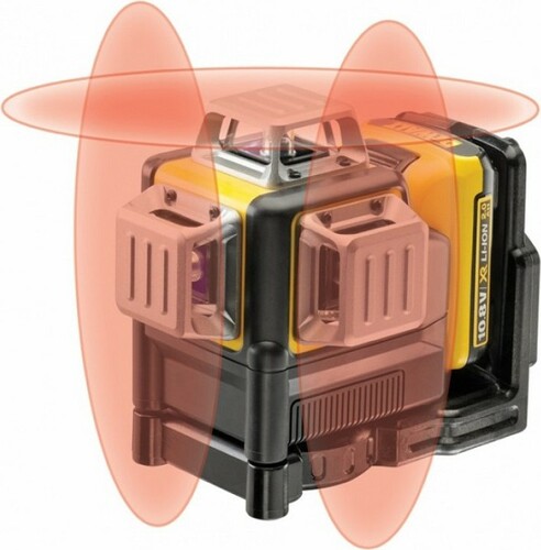 Laser samopoziomujący 3-wiązkowy 360° 12V czerwony DeWALT DCE089D1R 4