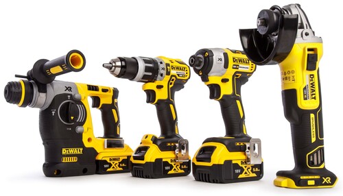 Zestaw 4 narzędzi + 3x5Ah + ładowarka + 2 kufry DeWALT DCK422P3 12