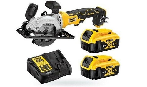 Kompaktowa pilarka tarczowa 115mm 18V + 2x5Ah + ładowarka DeWALT DCS571P2 3