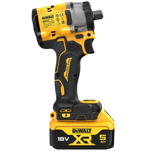 Klucz udarowy 1/2 18V 406N bolec blokujący + walizka + 2x5Ah + ładowarka DeWALT DCF922P2T 5
